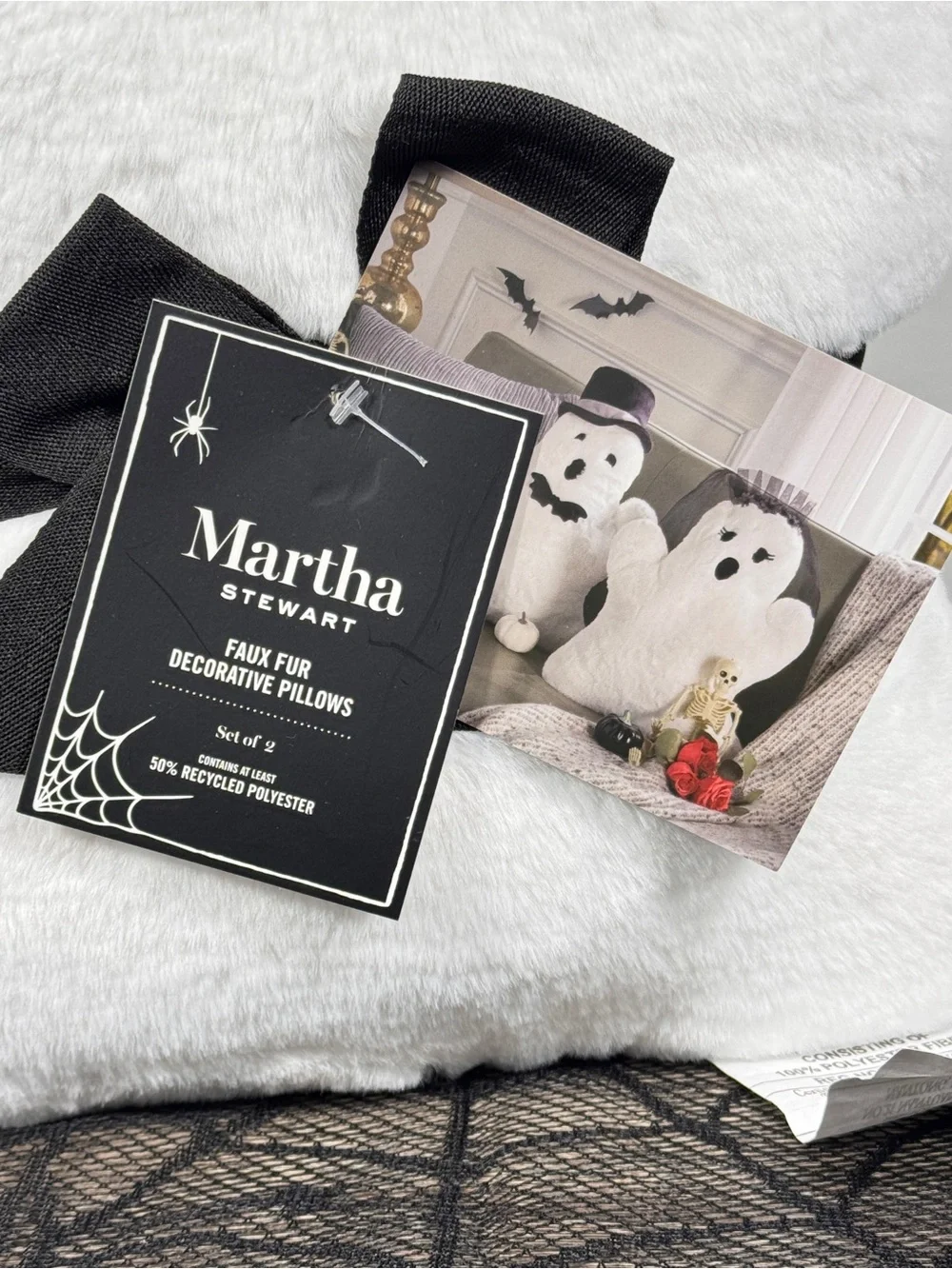 NEW Martha Stewart Bride and Groom Ghost Halloween Pillows